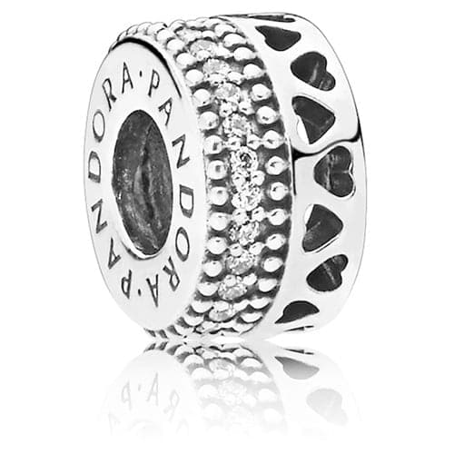 Pandora Silver Hearts Spacer Charm 797415CZ 797415C — photo 1 of 1