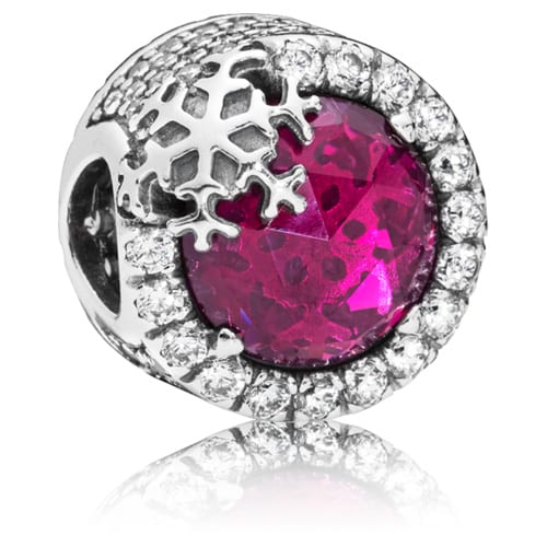 Cerise Dazzling Snowflake Charm