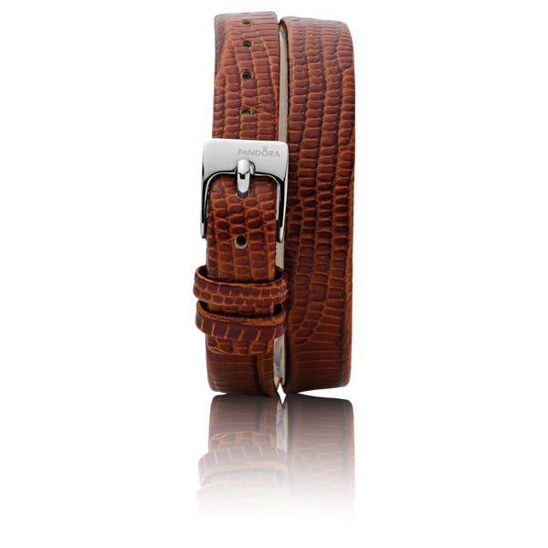 Double Oblong Brown Leather Strap