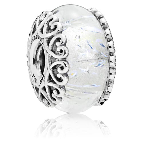 Iridescent White Murano Glass Charm