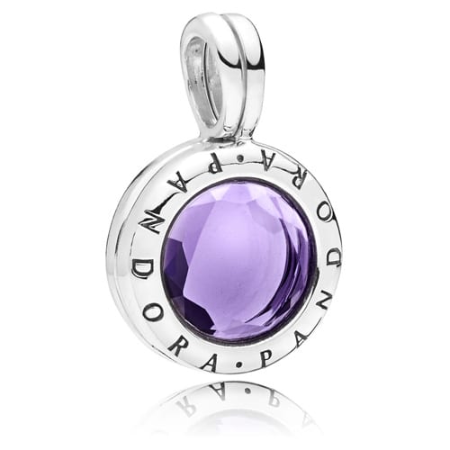 Faceted Floating Locket Synthetic Amethyst Dangle Charm