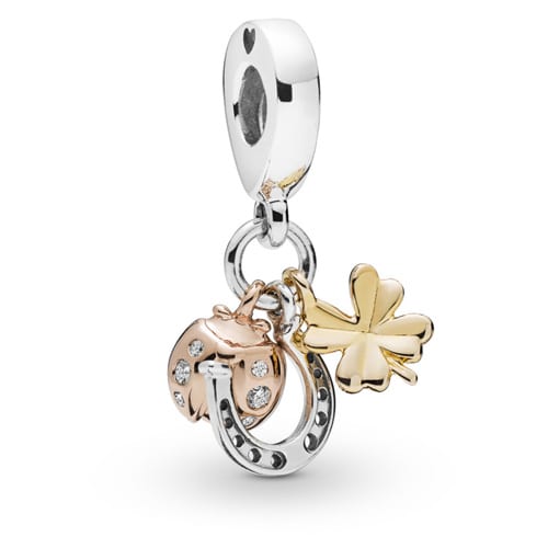 Pandora Rose, Shine & Silver Horseshoe, Clover & Ladybird Charm