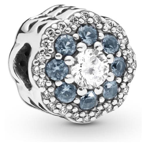 Pandora Blue Sparkle Flower Charm 797851NMB 797851N — photo 1 of 1