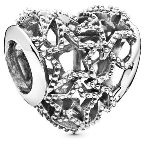 Openwork Heart & Beaded Stars Charm