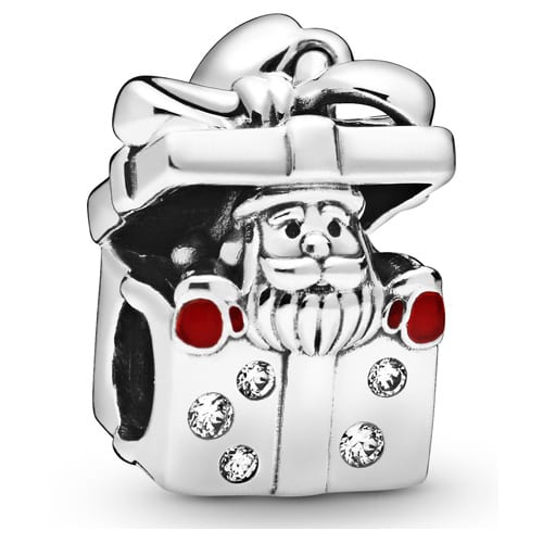 Santa in a Giftbox Charm
