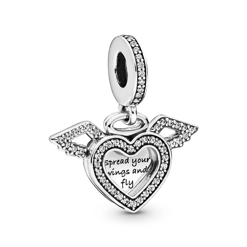 Heart & Angel Wings Charm