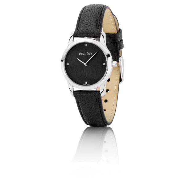 Fleur Watch - Black Leather Strap
