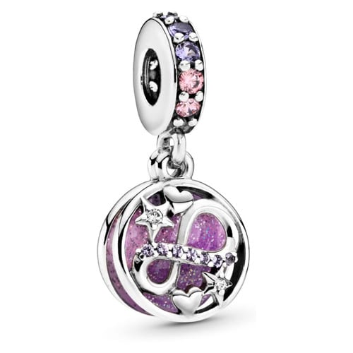 Glittering InfinityHearts & Stars Dangle Charm