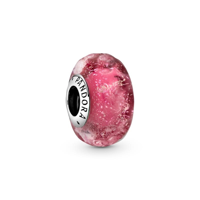 Wavy Pink Murano Glass Charm