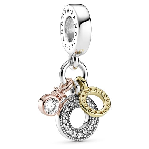 Triple Monogram & Logo Dangle Charm