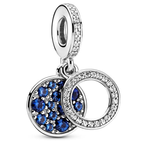 Sparkling Blue Disc Double Dangle Charm
