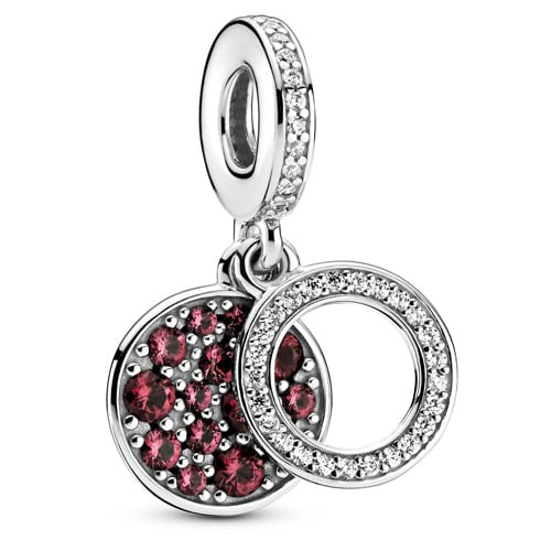 Sparkling Red Disc Double Dangle Charm
