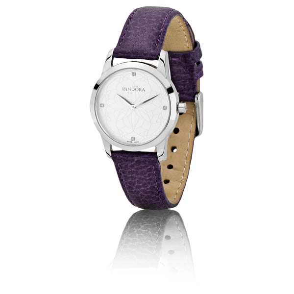 Fleur Watch - Purple Leather Strap