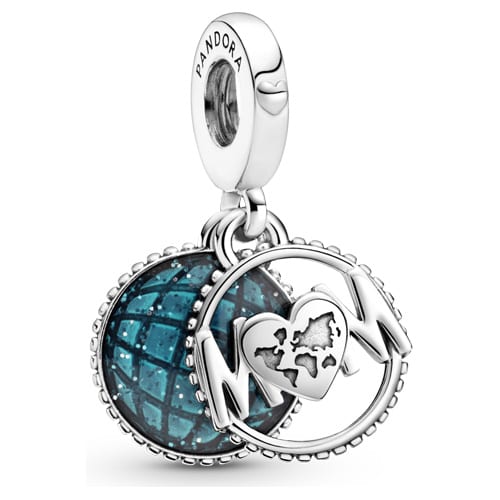 Glitter Globe Mum Dangle Charm