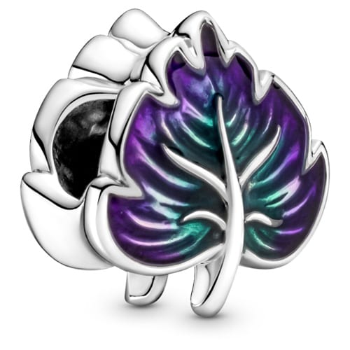 Purple & Green Leaf Charm