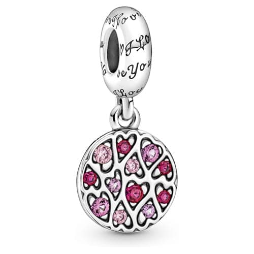 Pandora Sparkling Heart Pattern Dangle Charm 799558C01 799558 — Foto 1 von 1