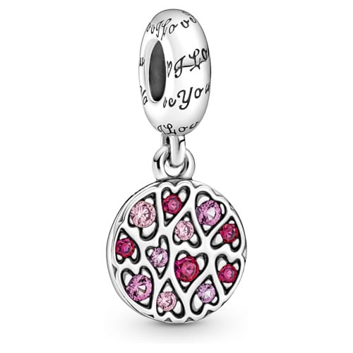 Sparkling Heart Pattern Dangle Charm