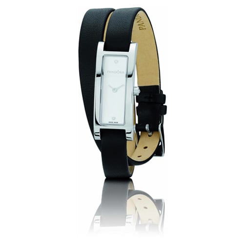 Double Oblong Watch - Black Leather Strap