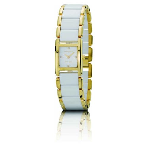 Pandora 18K Gold Facets Watch - White Ceramic Band 812022WH 812022 — Foto 1 von 1