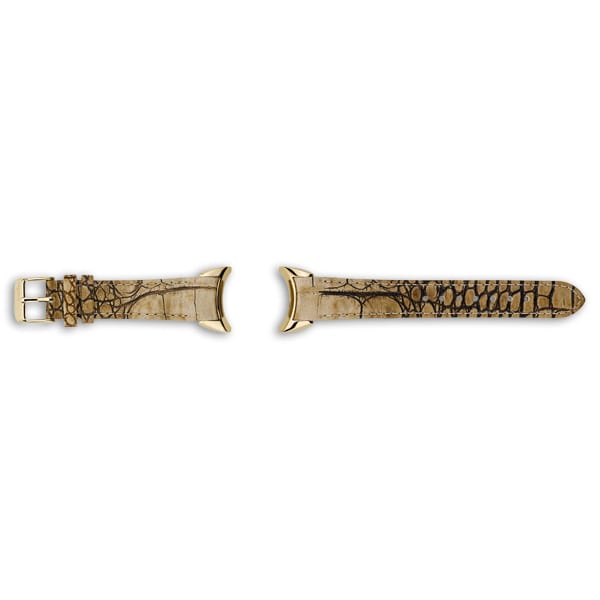 18K Gold Imagine Brown Leather Strap