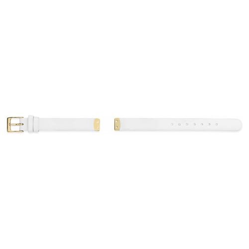 18K Gold Icon White Leather Strap