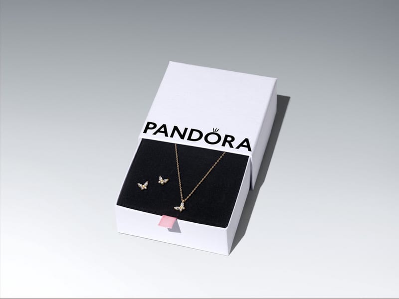 Pandora Golden Butterfly Jewelry Gift Set