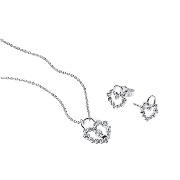 Pandora Sparkling Heart Padlock Jewelry Gift Set