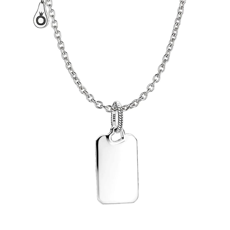 Pandora Engravable Silver Pendant & Necklace Giftset