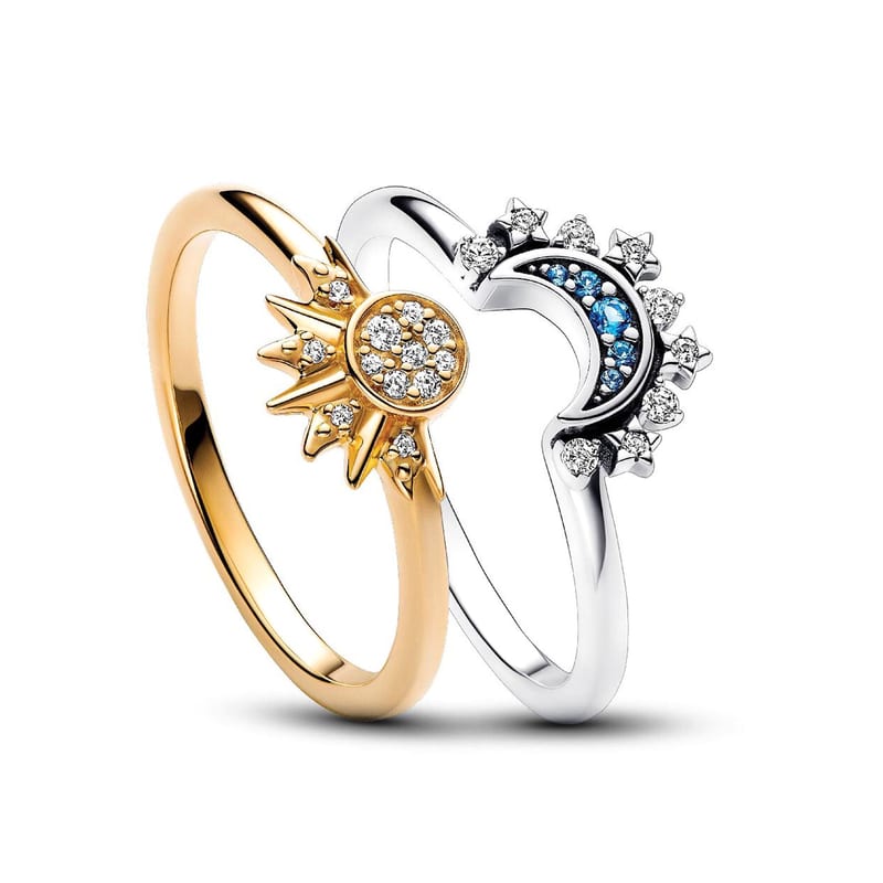 Pandora Celestial Sun and Moon Ring Set
