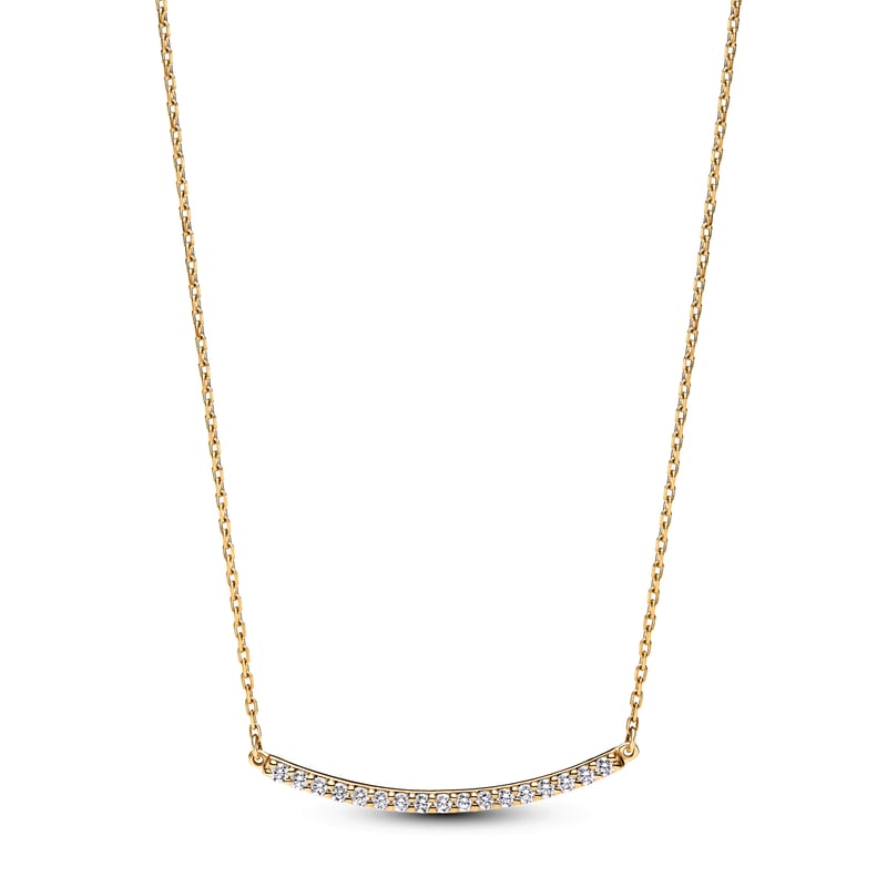 Pandora Era 14k Gold Lab-grown Diamond Pavé Bar Necklace