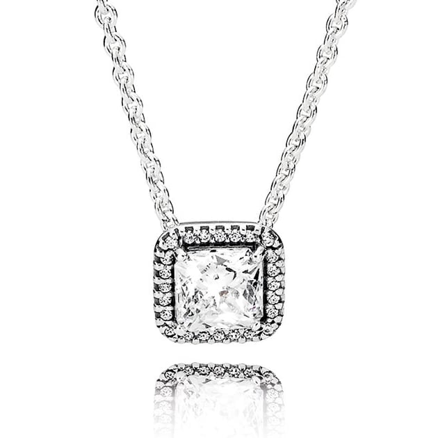 Square Sparkle Halo Necklace