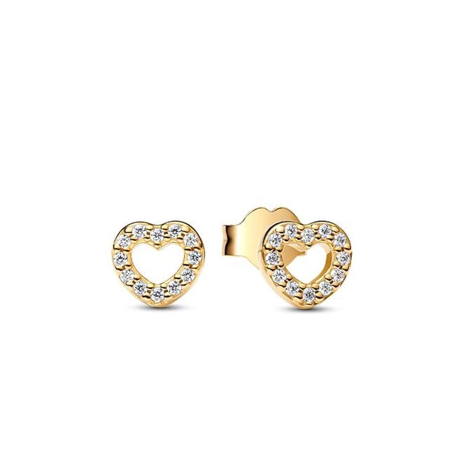 Open Heart Stud Earrings