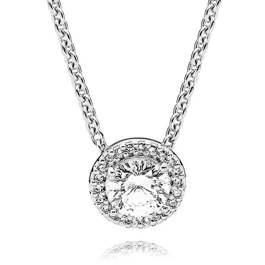 Pandora Round Sparkle Halo Necklace 396240CZ 396240C — Foto 1 von 2