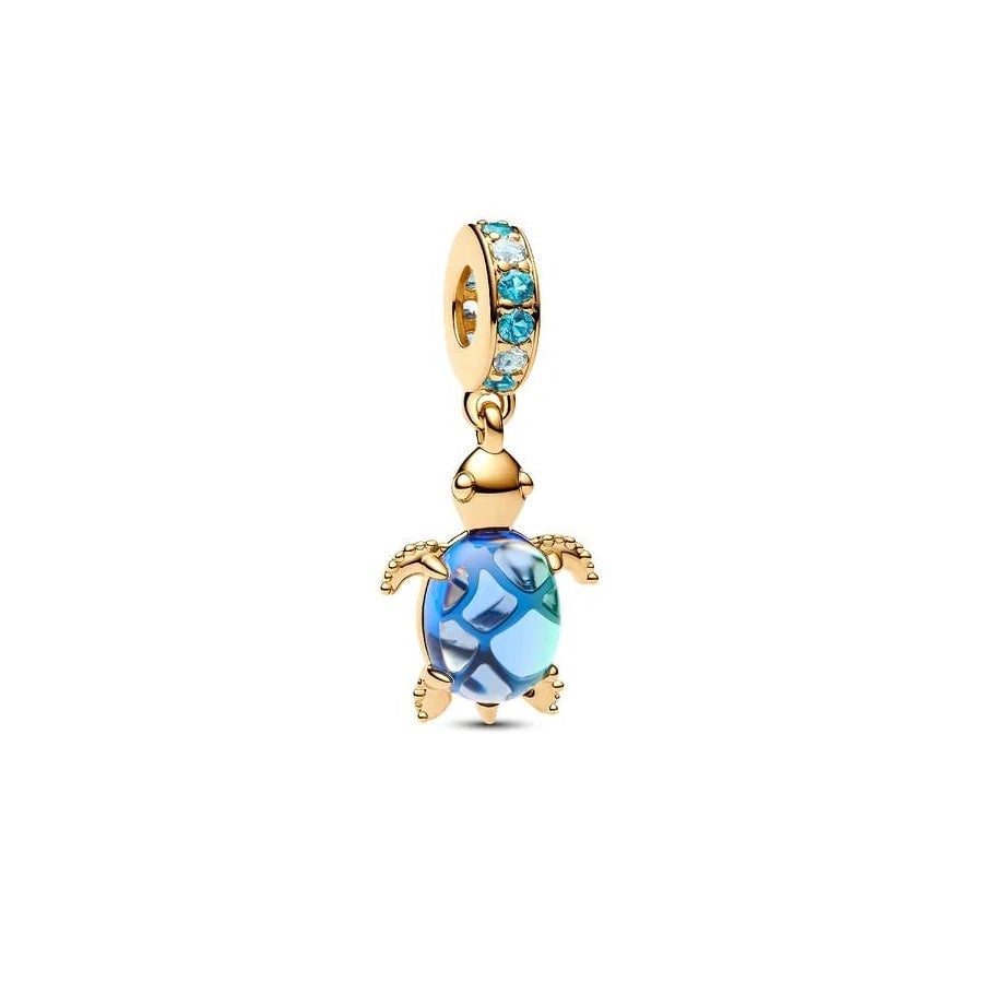 Sea Turtle Murano Glass Dangle Charm