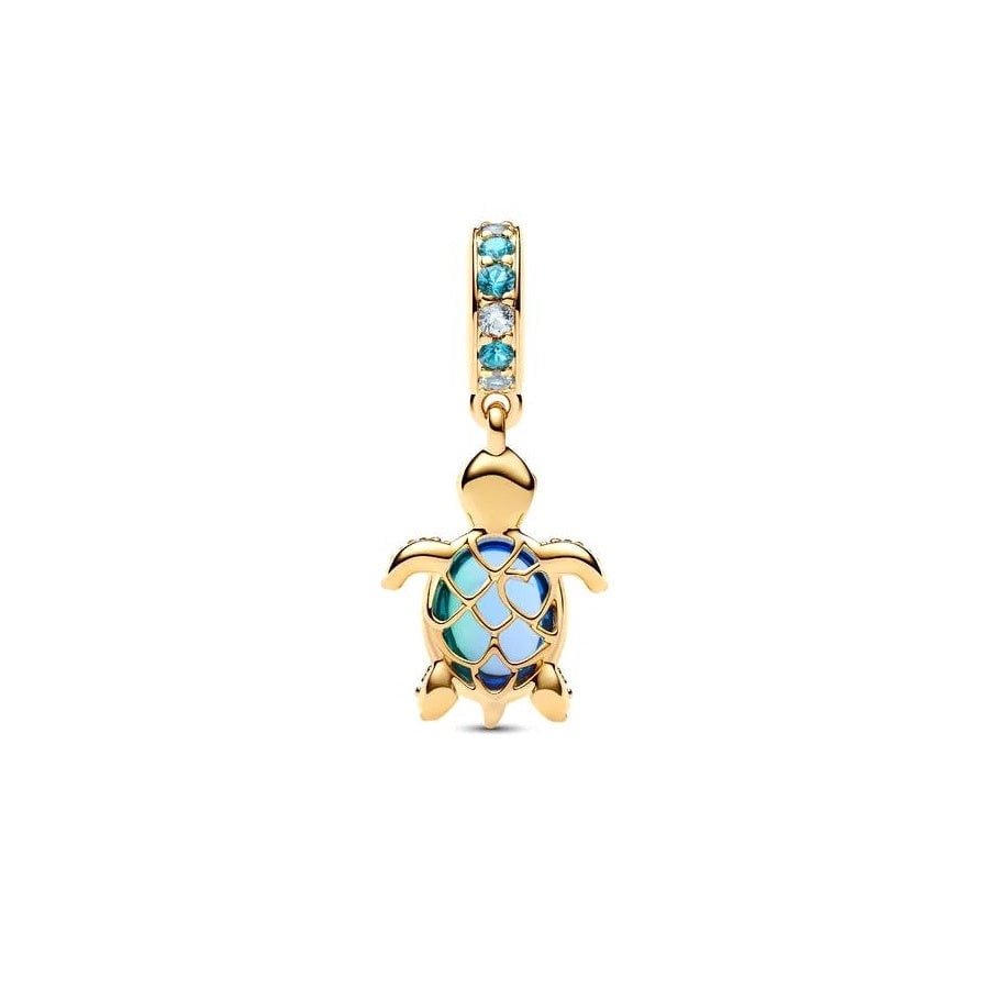 Sea Turtle Murano Glass Dangle Charm