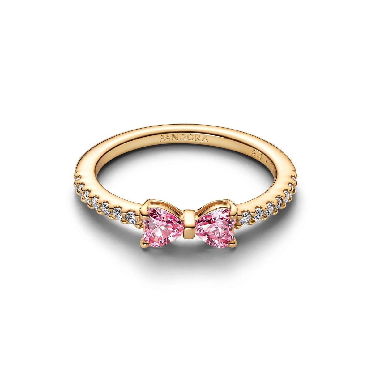 Sparkling Pink Bow Ring