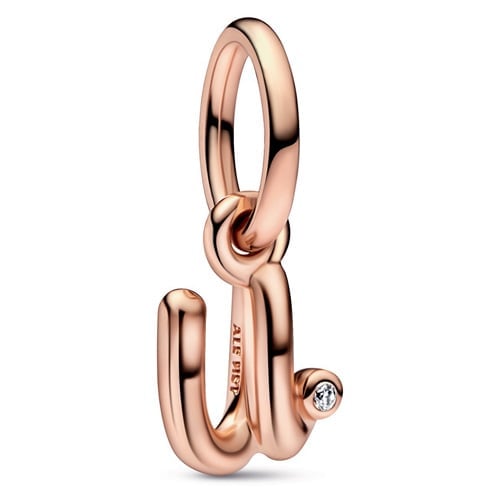 Letter U Script Alphabet Dangle Charm
