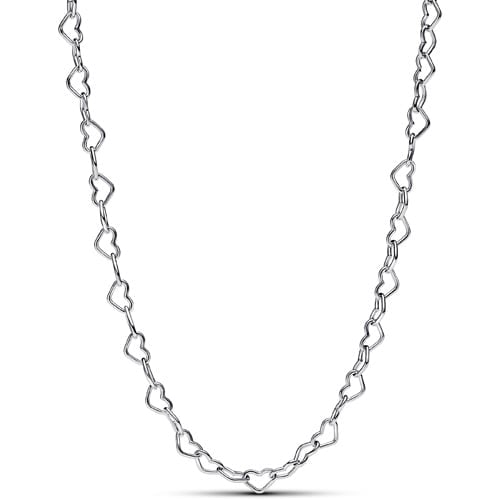 Silver Linked Hearts Necklace