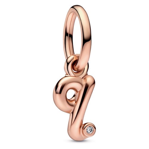 Letter Q Script Alphabet Dangle Charm