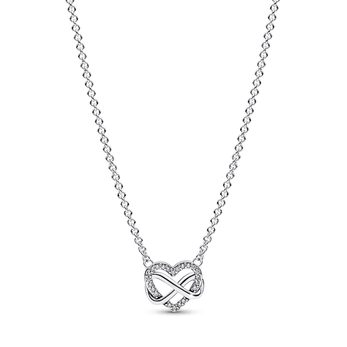 Sparkling Infinity Heart Collier Necklace