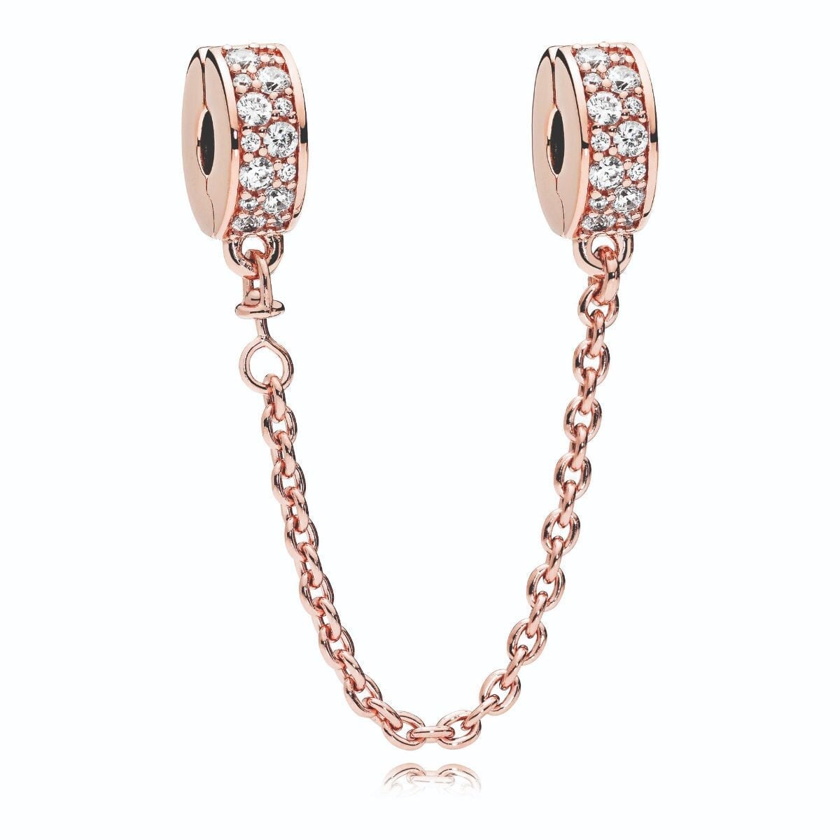 Clear Pavé Safety Chain Clip Charm