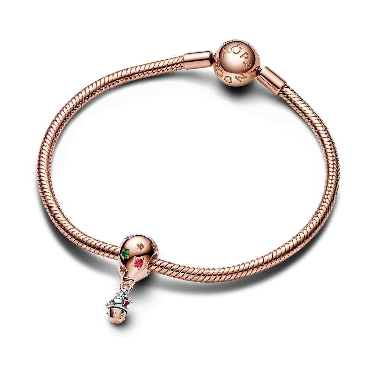 Two-tone Santa Claus in Hot Air Balloon Charm