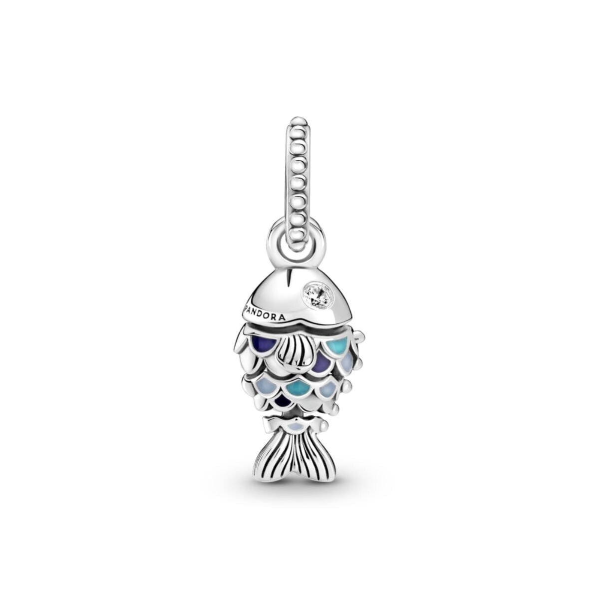 Blue Scaled Fish Dangle Charm