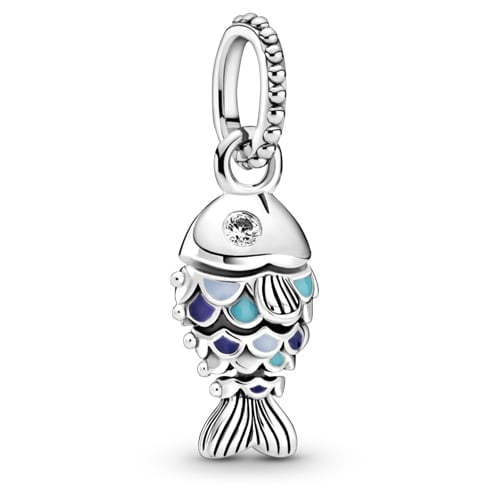 Blue Scaled Fish Dangle Charm