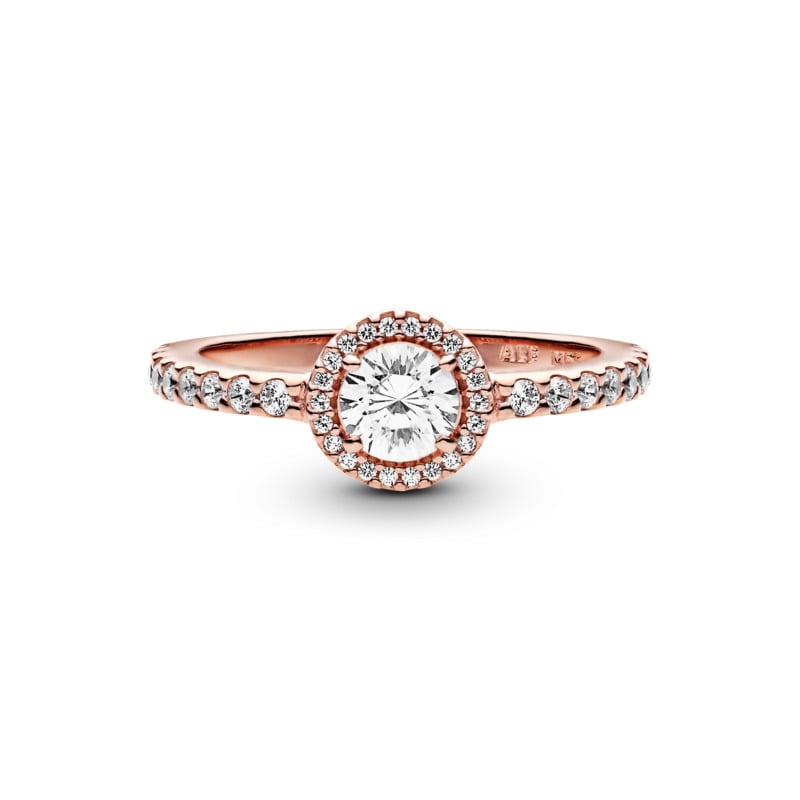 Classic Sparkle Halo Ring