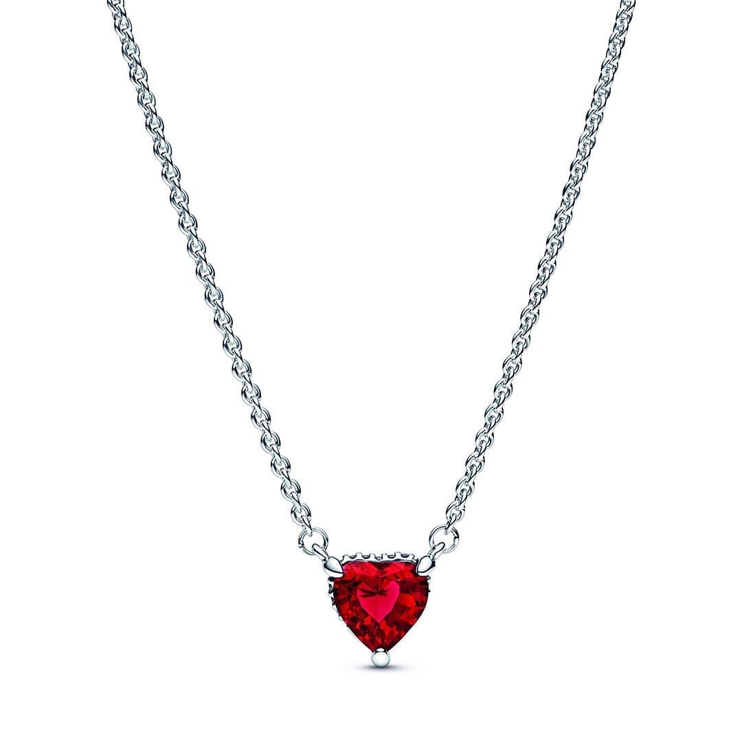Sparkling Heart Halo Pendant Necklace