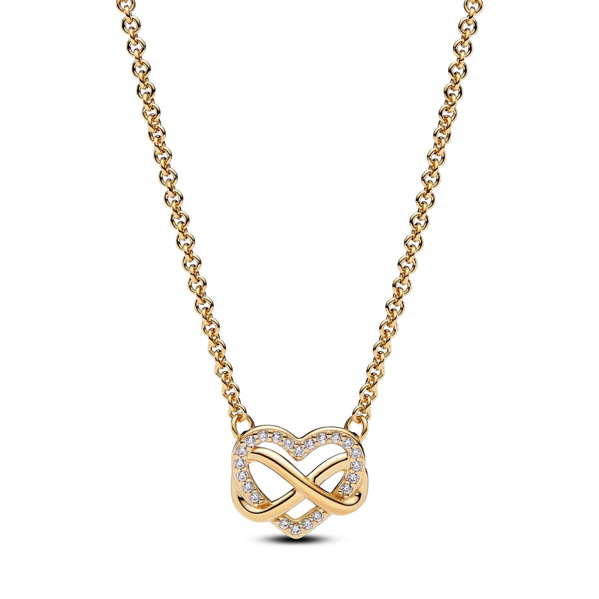 Sparkling Infinity Heart Collier Necklace