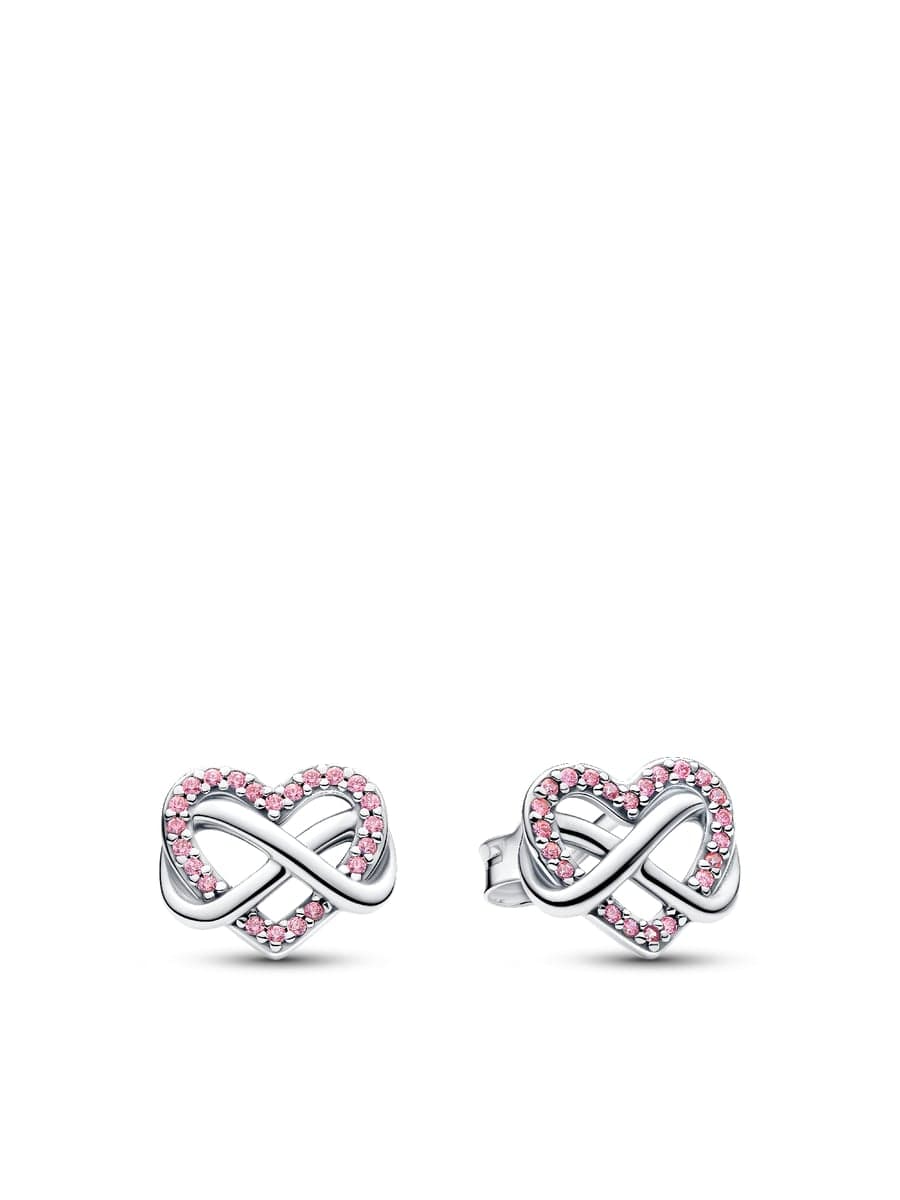 Pandora Sparkling Pink Infinity Heart Stud Earrings 292667C02 292667 — photo 1 of 1