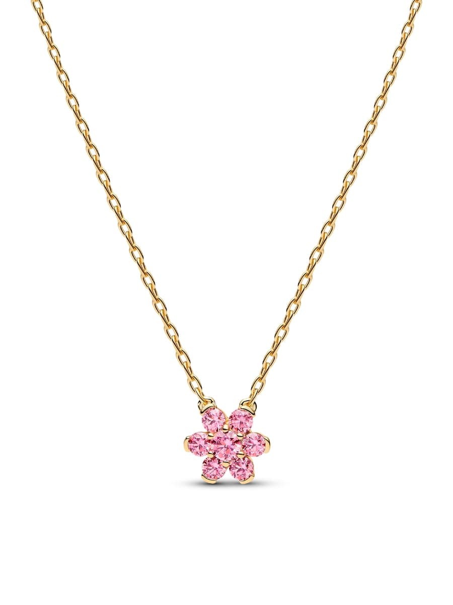 Pandora Sparkling Pink Flower Pendant Necklace 365116C01 365116 — foto 1 di 1