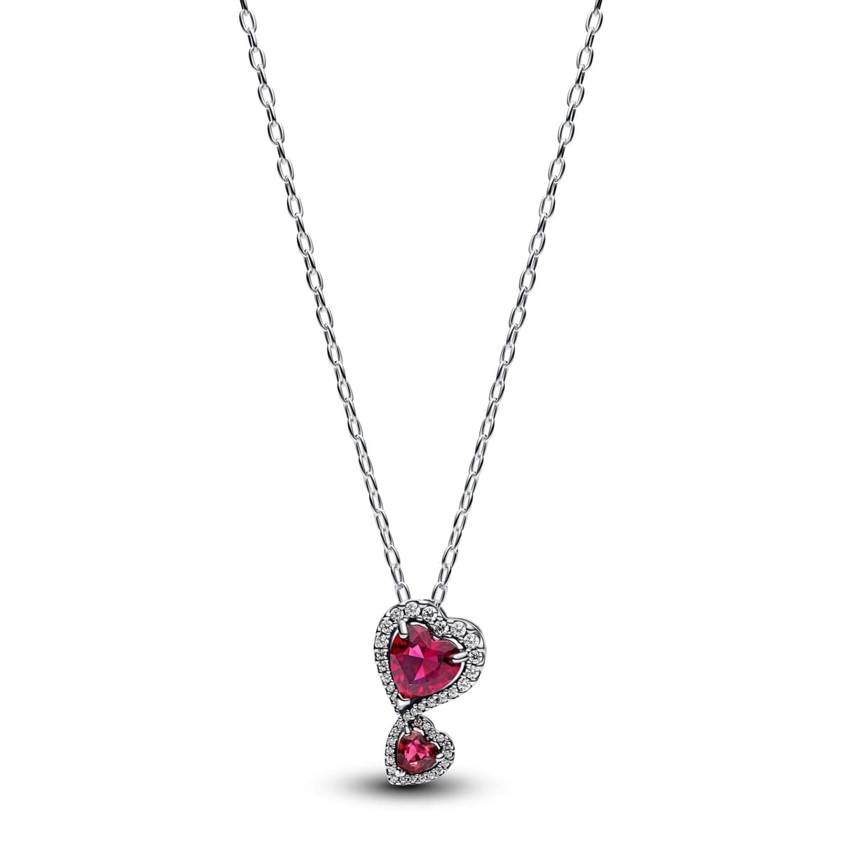 Pandora Red Halo Hearts Pendant Necklace 393658C01 393658 — Foto 1 von 1